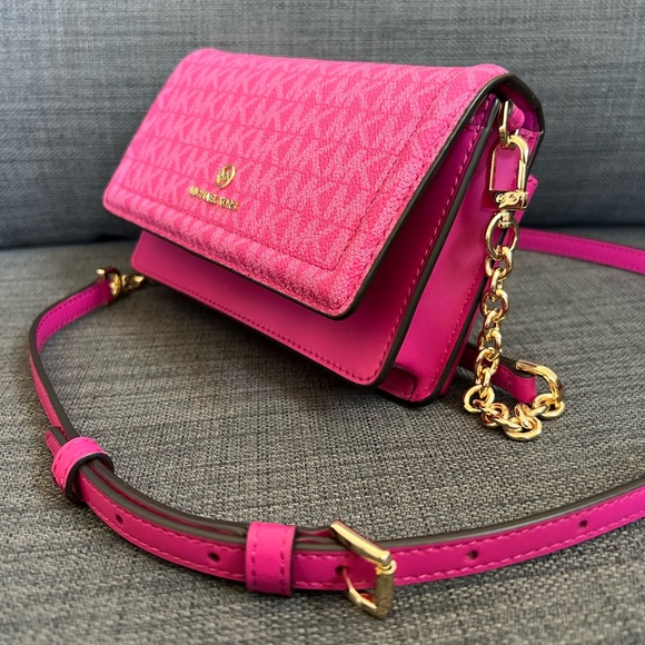 NWT MICHAEL KORS JET SET CHARM SMALL PHONE CHAIN CROSSBODY BAG CLUTCH - Picture 3 of 11